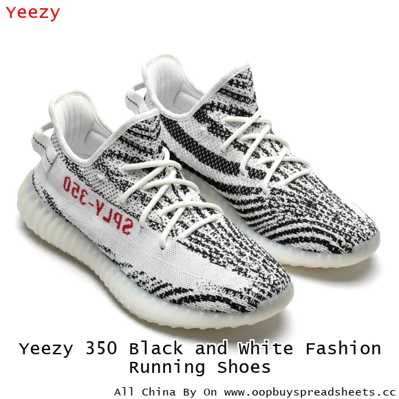 Yeezy 350 Black and White Fashion Running Shoes