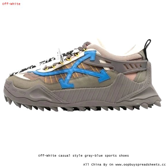 Off-White casual style gray-blue sports shoes