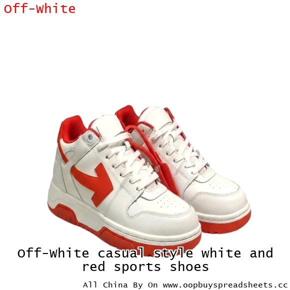 Off-White casual style white and red sports shoes