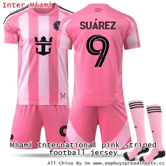 Miami International pink striped football jersey