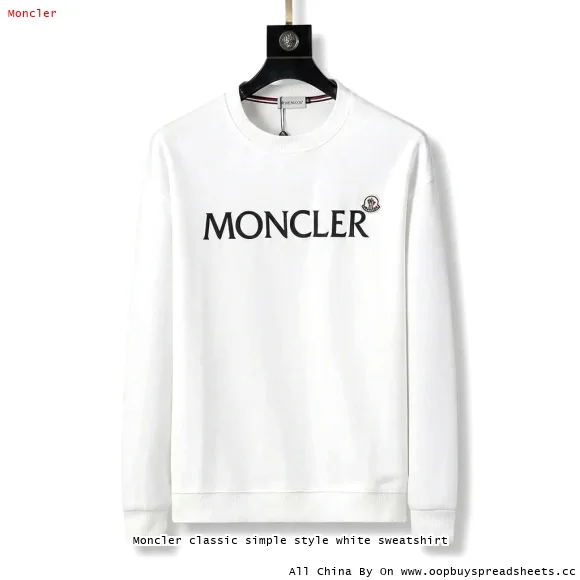 Moncler classic simple style white sweatshirt
