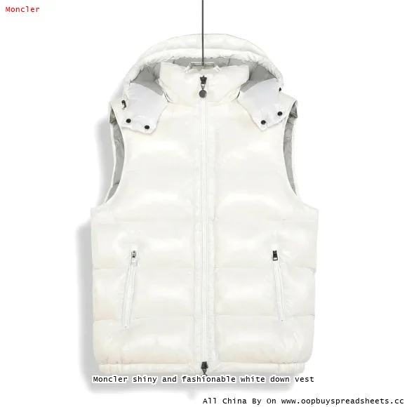 Moncler shiny and fashionable white down vest