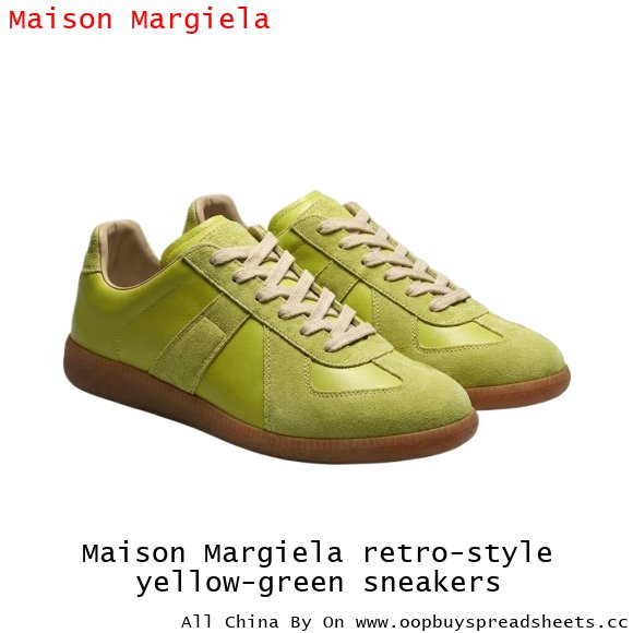 Maison Margiela retro-style yellow-green sneakers