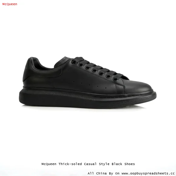 McQueen Thick-soled Casual Style Black Shoes