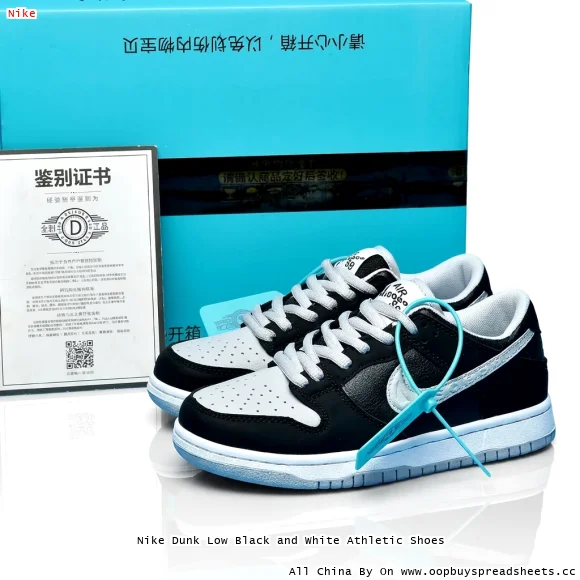Nike Dunk Low Black and White Athletic Shoes