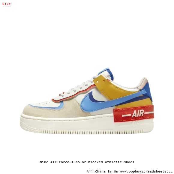 Nike Air Force 1 color-blocked athletic shoes