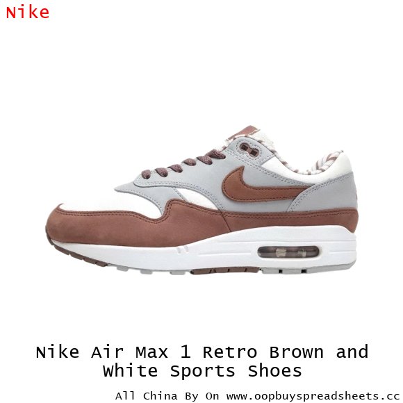Nike Air Max 1 Retro Brown and White Sports Shoes