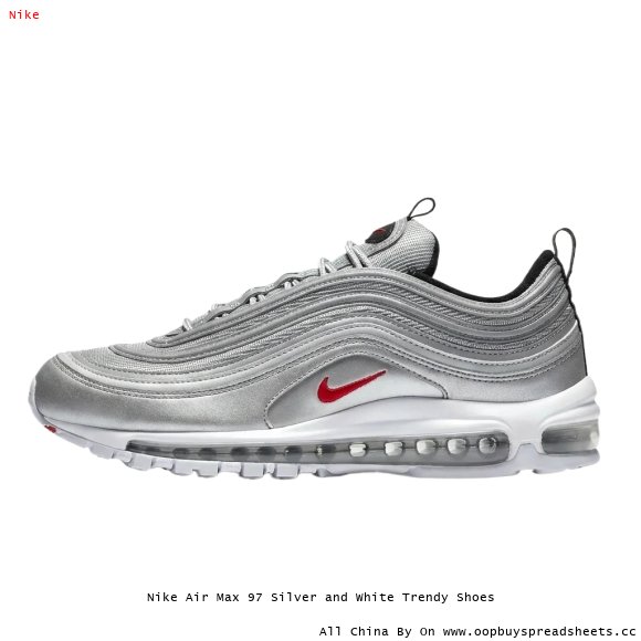 Nike Air Max 97 Silver and White Trendy Shoes