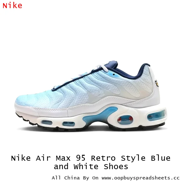 Nike Air Max 95 Retro Style Blue and White Shoes