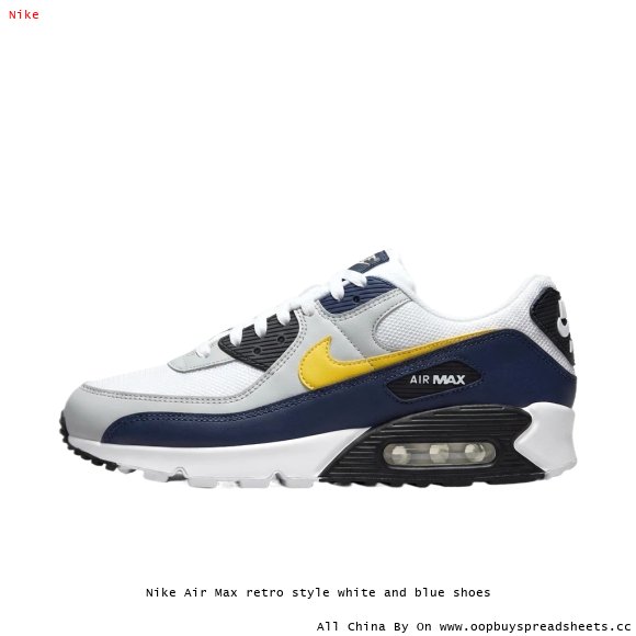 Nike Air Max retro style white and blue shoes
