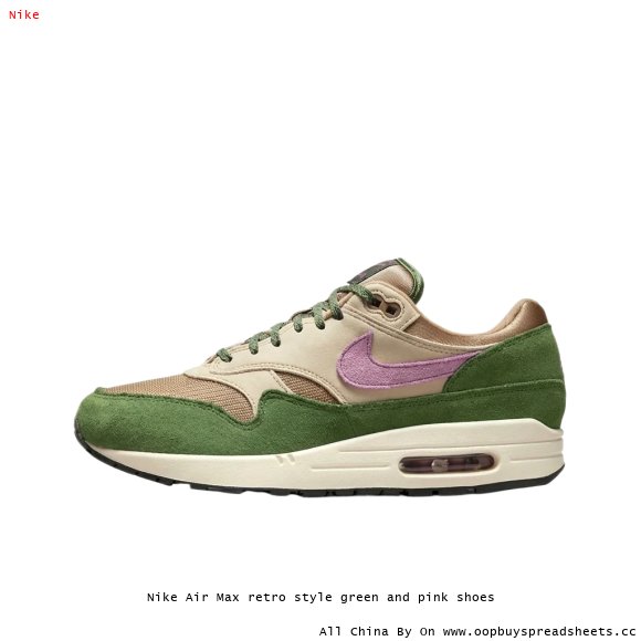 Nike Air Max retro style green and pink shoes