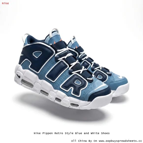 Nike Pippen Retro Style Blue and White Shoes