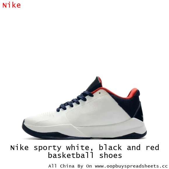 Nike sporty white, black and red basketball shoes