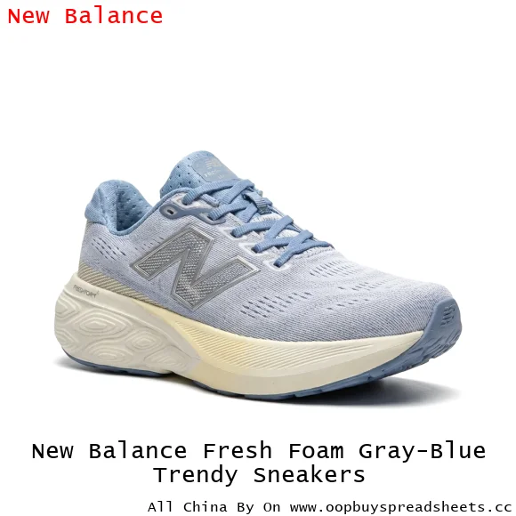 New Balance Fresh Foam Gray-Blue Trendy Sneakers