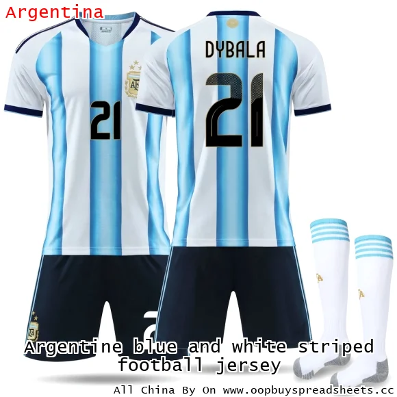 Argentine blue and white striped football jersey