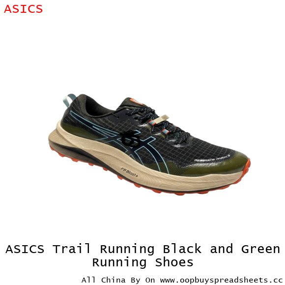 ASICS Trail Running Black and Green Running Shoes