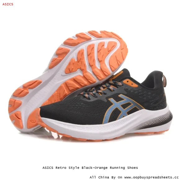 ASICS Retro Style Black-Orange Running Shoes