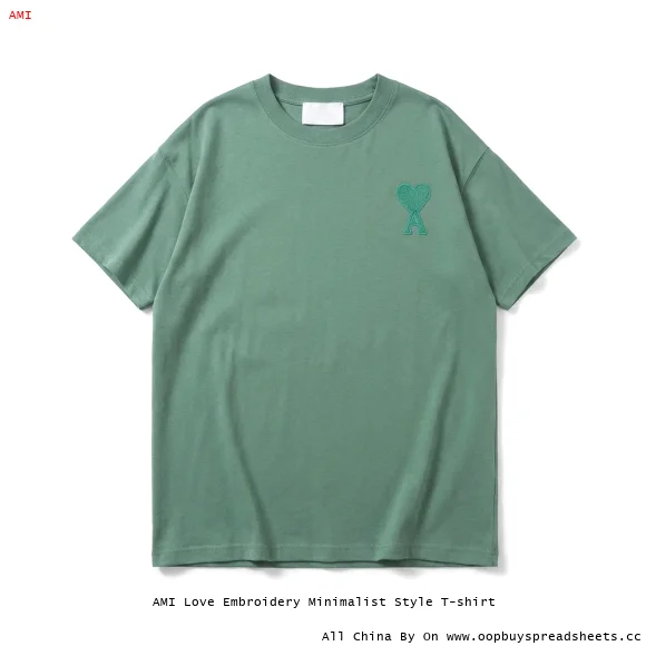 AMI Love Embroidery Minimalist Style T-shirt