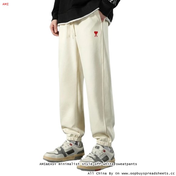AMI&EASY minimalist style off-white sweatpants