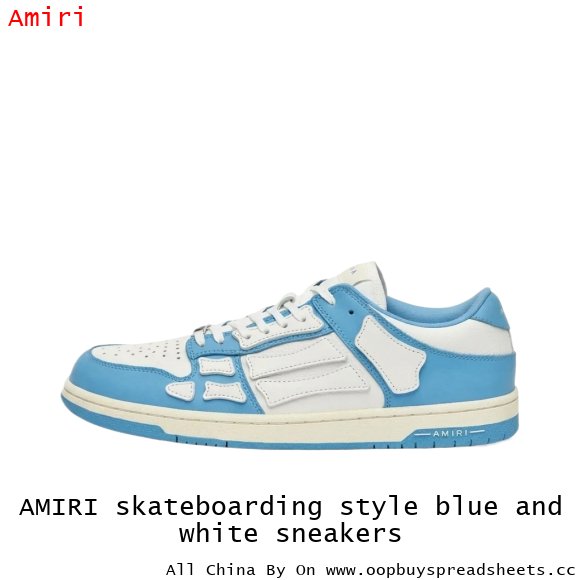 AMIRI skateboarding style blue and white sneakers