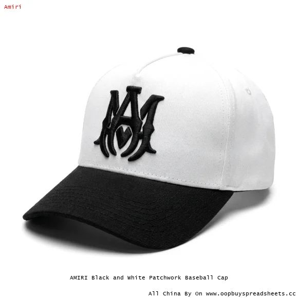 AMIRI Black and White Patchwork Baseball Cap