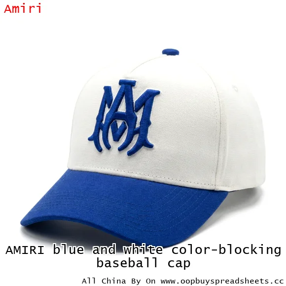 AMIRI blue and white color-blocking baseball cap