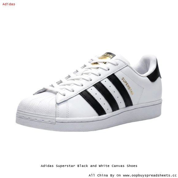 Adidas Superstar Black and White Canvas Shoes