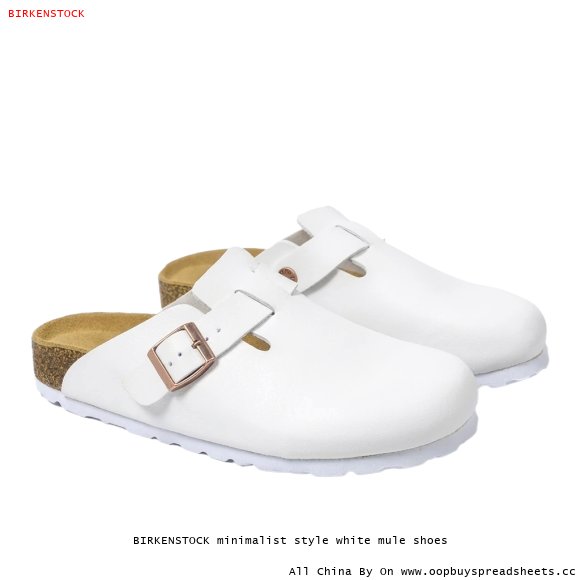 BIRKENSTOCK minimalist style white mule shoes