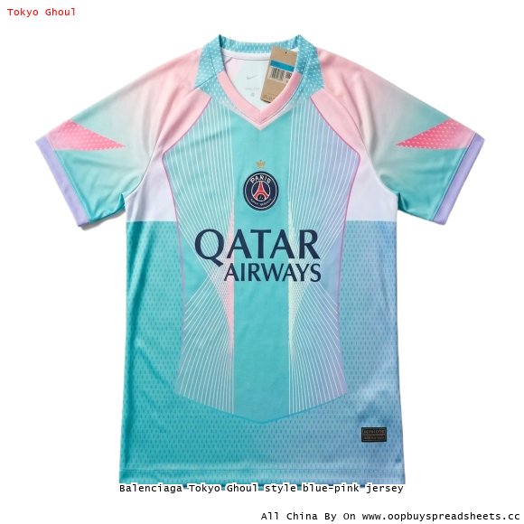 Balenciaga Tokyo Ghoul style blue-pink jersey