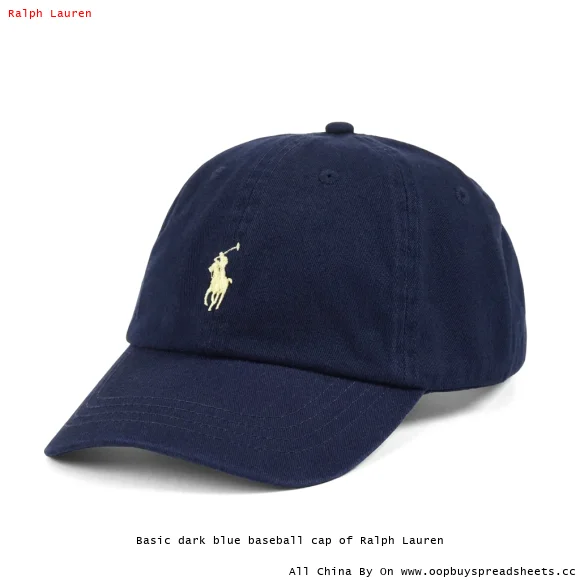Basic dark blue baseball cap of Ralph Lauren