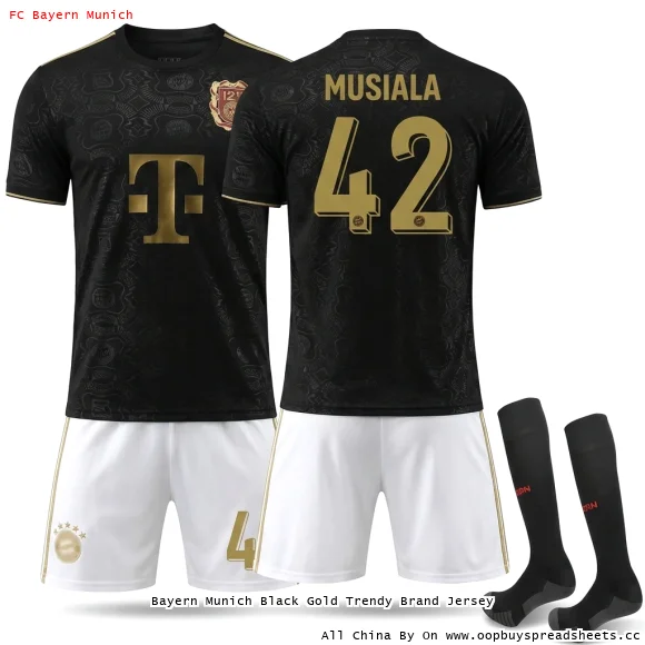 Bayern Munich Black Gold Trendy Brand Jersey