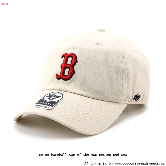 Beige baseball cap of the MLB Boston Red Sox