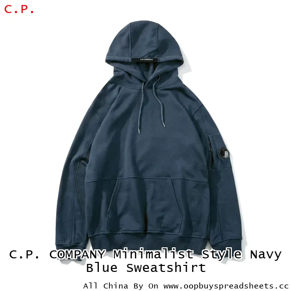 C.P. COMPANY Minimalist Style Navy Blue Sweatshirt