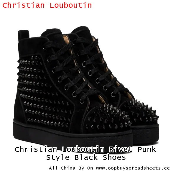 Christian Louboutin Rivet Punk Style Black Shoes