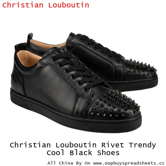 Christian Louboutin Rivet Trendy Cool Black Shoes