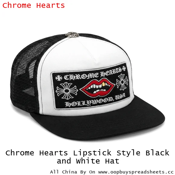 Chrome Hearts Lipstick Style Black and White Hat