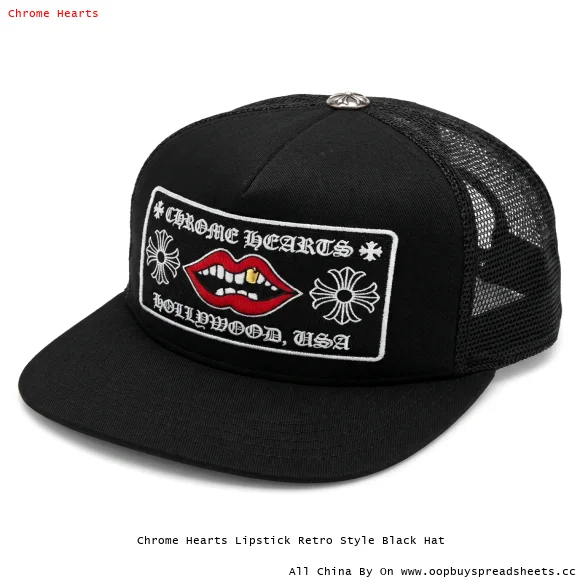 Chrome Hearts Lipstick Retro Style Black Hat