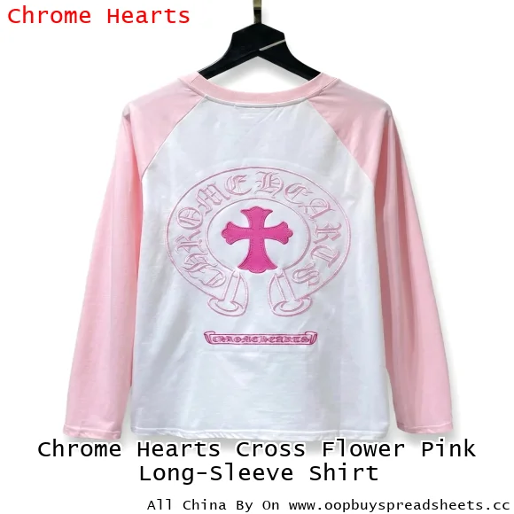 Chrome Hearts Cross Flower Pink Long-Sleeve Shirt