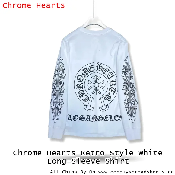 Chrome Hearts Retro Style White Long-Sleeve Shirt