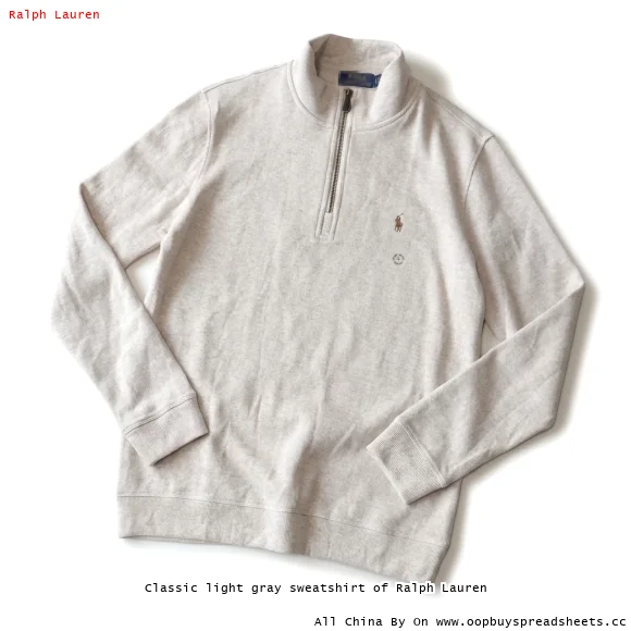 Classic light gray sweatshirt of Ralph Lauren