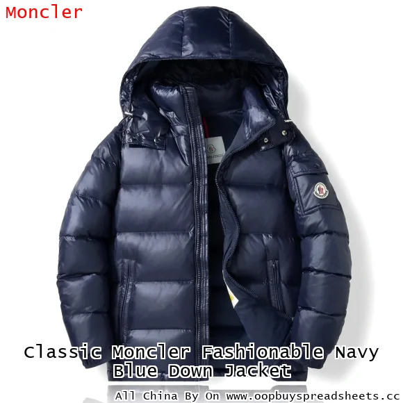 Classic Moncler Fashionable Navy Blue Down Jacket