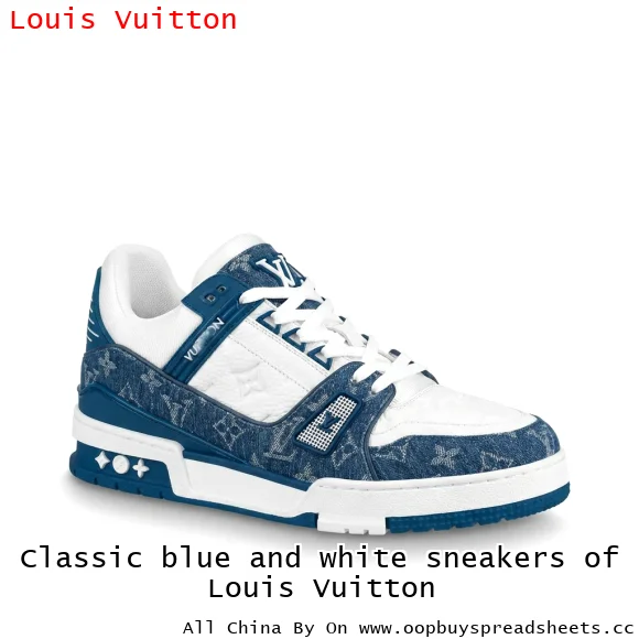 Classic blue and white sneakers of Louis Vuitton