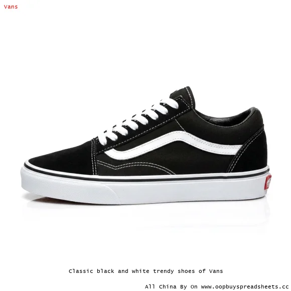 Classic black and white trendy shoes of Vans