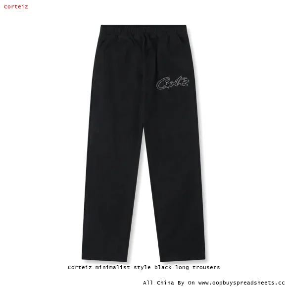 Corteiz minimalist style black long trousers