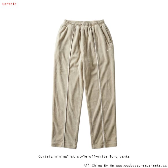 Corteiz minimalist style off-white long pants