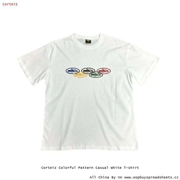 Corteiz Colorful Pattern Casual White T-shirt
