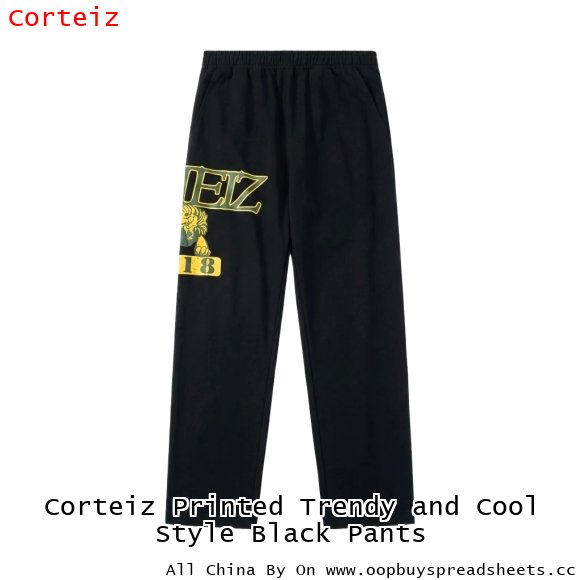 Corteiz Printed Trendy and Cool Style Black Pants