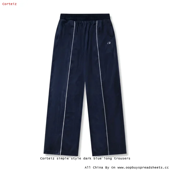 Corteiz simple style dark blue long trousers