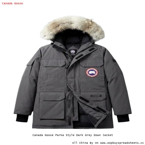 Canada Goose Parka Style Dark Grey Down Jacket