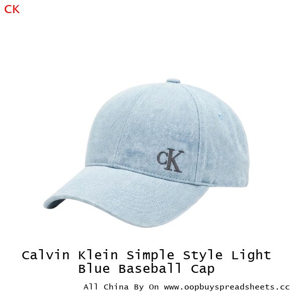 Calvin Klein Simple Style Light Blue Baseball Cap